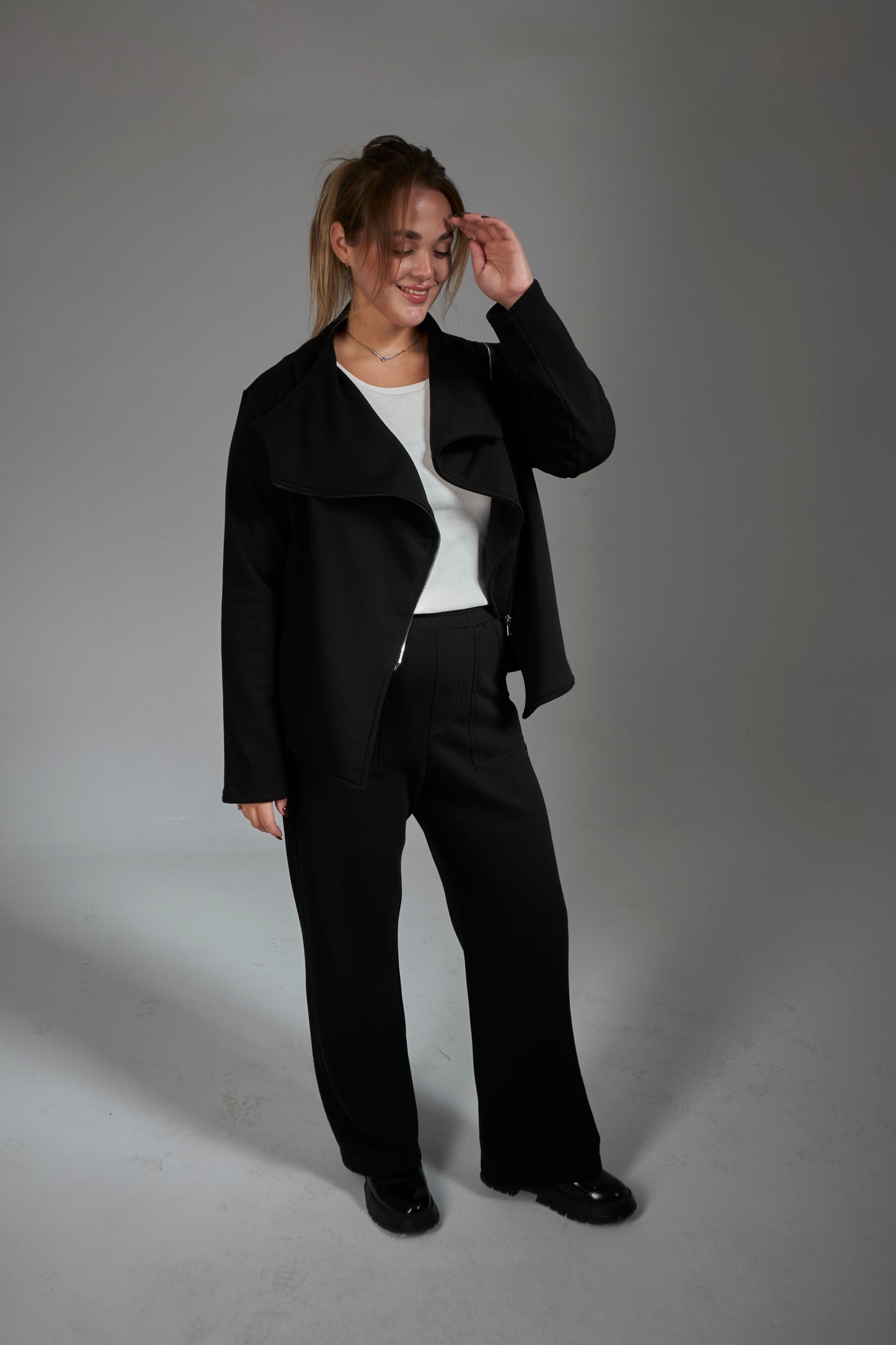 Fitted French Terry Cotton Jacket